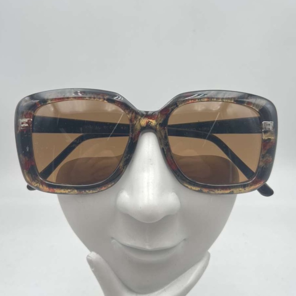 Vintage Visual Scene Black Gold Oval Sunglasses Frames 421